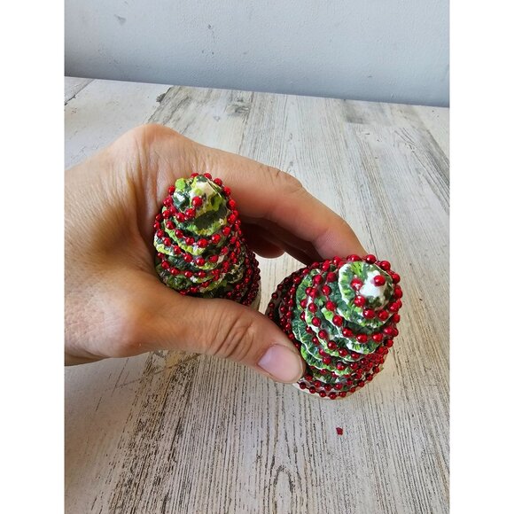 Vintage mini tree garland red‎ village set Xmas decor - Picture 7 of 8